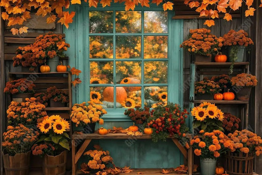 Gatsby Autumn Greenhouse Window Photography Backdrop Gbsx-00653 - Gatsby Backdrop