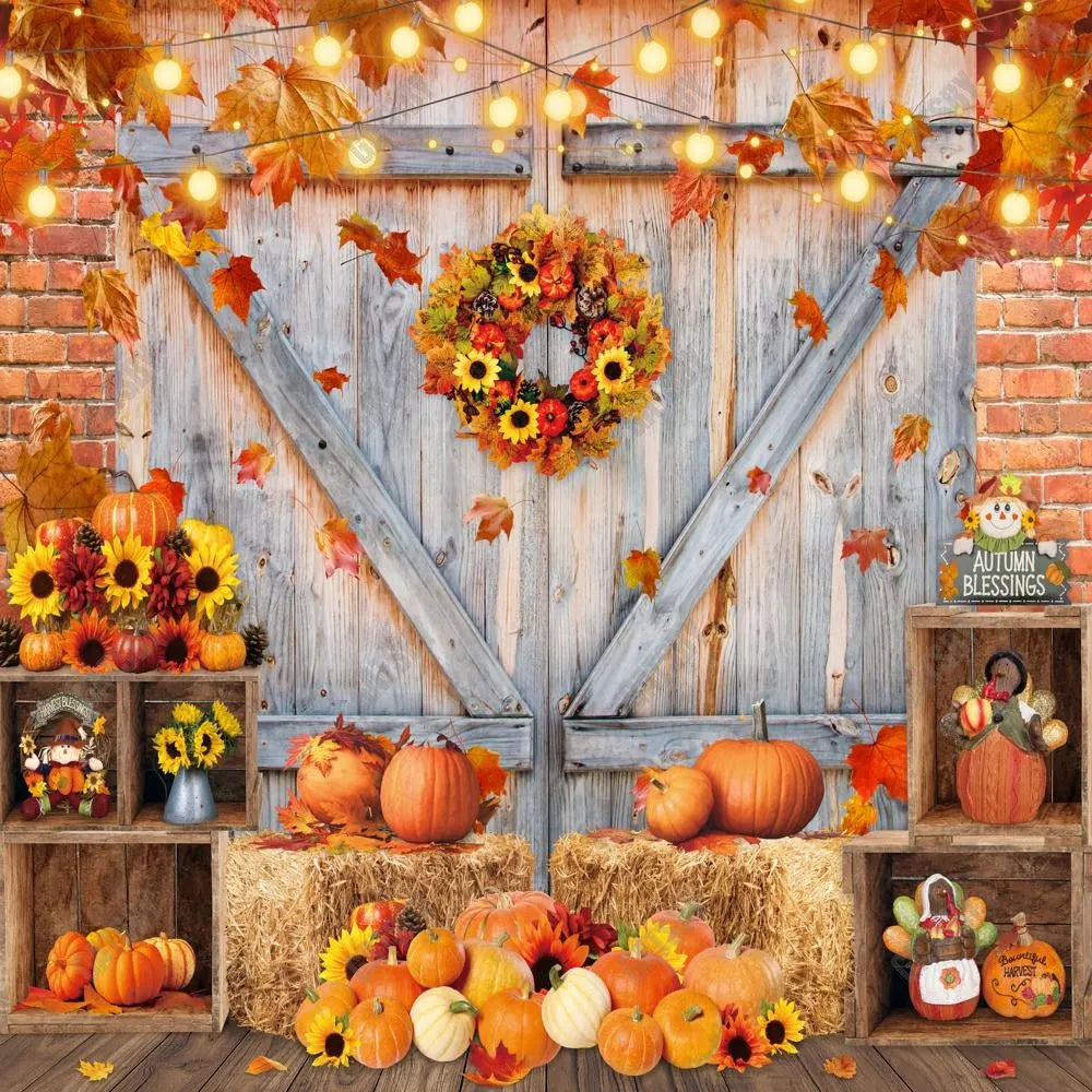 Gatsby Autumn Harvest Barn Photography Backdrop GBSX-00125 - Gatsby Backdrop