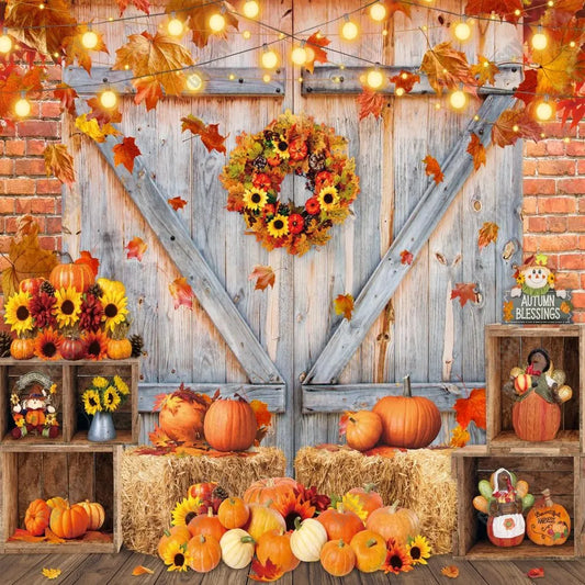 Gatsby Autumn Harvest Barn Photography Backdrop GBSX-00125 - Gatsby Backdrop