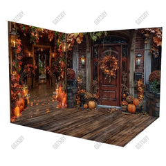 Gatsby Autumn House Porch Door Room Set Backdrop Gbsx-00881&Gbsx-00882&Ym8G-B0505 - Gatsby Backdrop