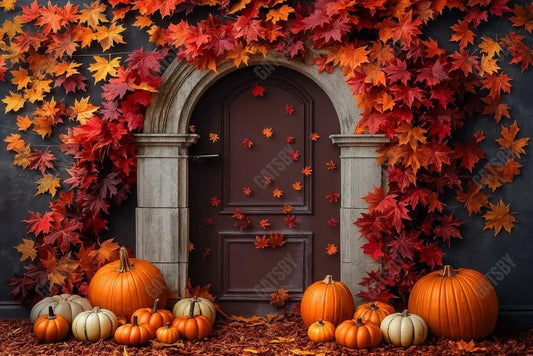 Gatsby Autumn Leaves Arch Photography Backdrop GBSX-00134 - Gatsby Backdrop