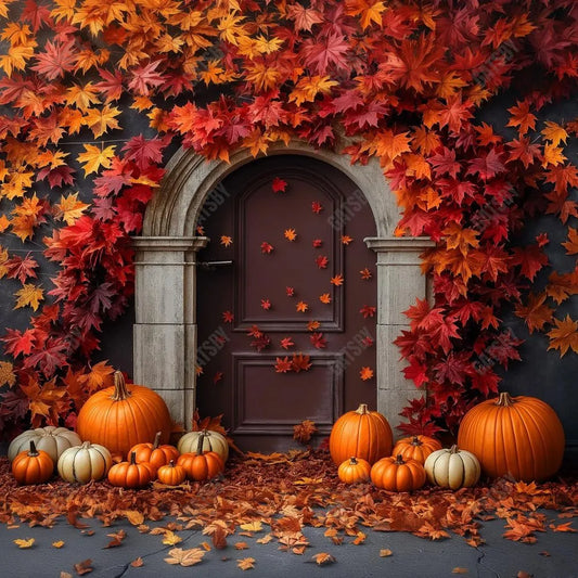 Gatsby Autumn Leaves Arch Photography Backdrop GBSX-00134 - Gatsby Backdrop