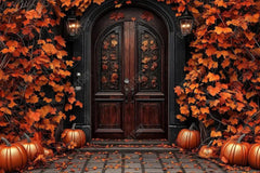 Gatsby Autumn Leaves Door Way Photography Backdrop Gbsx-01033 - Gatsby Backdrop