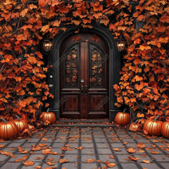 Gatsby Autumn Leaves Door Way Photography Backdrop Gbsx-01033 - Gatsby Backdrop