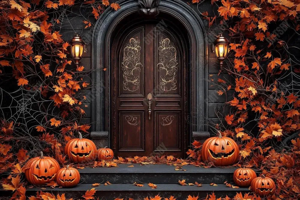 Gatsby Autumn Leaves Door Way Photography Backdrop Gbsx-01034 - Gatsby Backdrop