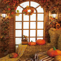 Gatsby Autumn Leaves Window Photography Backdrop Gbsx-00837 - Gatsby Backdrop