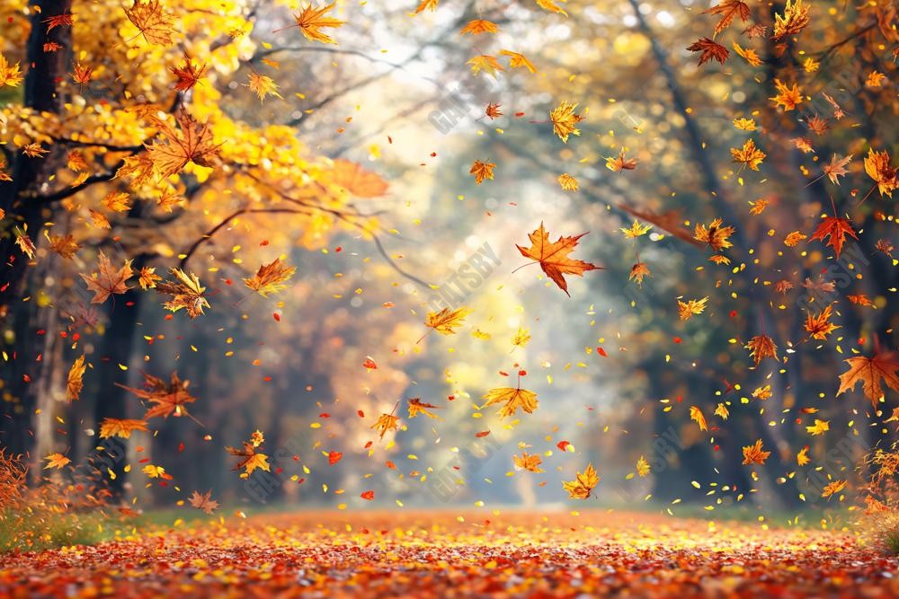 Gatsby Autumn Maple Forest Fallen Leaves Photography Backdrop Gbsx-00765 - Gatsby Backdrop