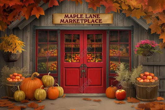 Gatsby Autumn Maple Lane Marketplace Photography Backdrop Gbsx-00700 - Gatsby Backdrop