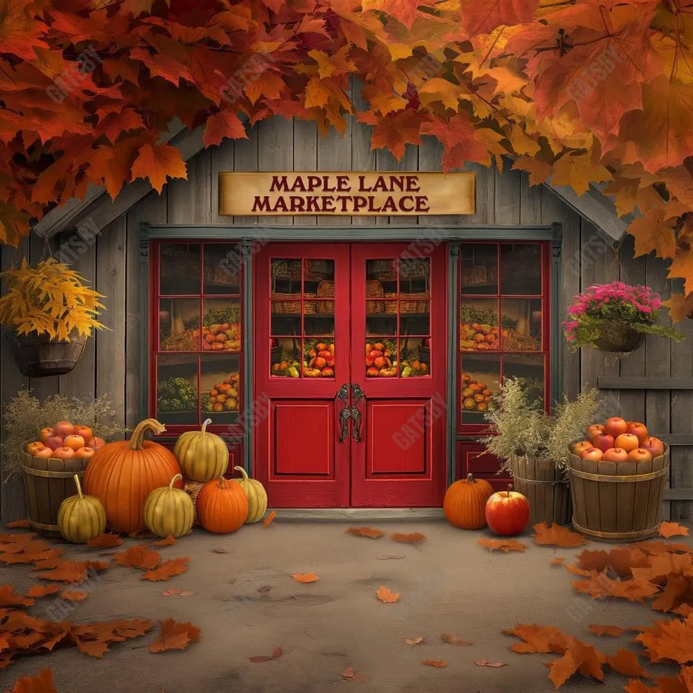 Gatsby Autumn Maple Lane Marketplace Photography Backdrop Gbsx-00700 - Gatsby Backdrop