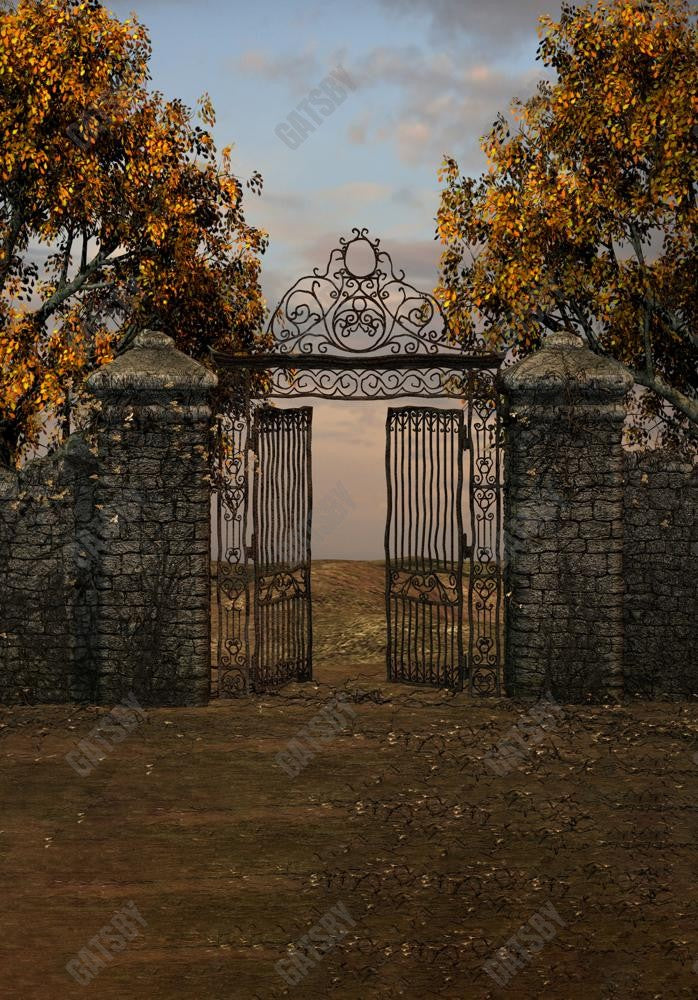 Gatsby Autumn Old Metal Gate Photography Backdrop Gbsx-00547 - Gatsby Backdrop