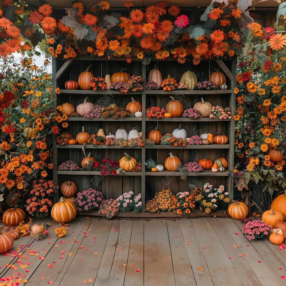 Gatsby Autumn Pumpkin Farm Photography Backdrop GBSX-00095 - Gatsby Backdrop