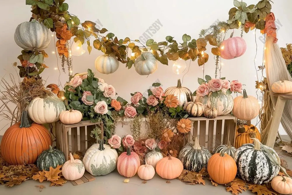 Gatsby Autumn Pumpkin Farm Photography Backdrop Gbsx-00504 - Gatsby Backdrop