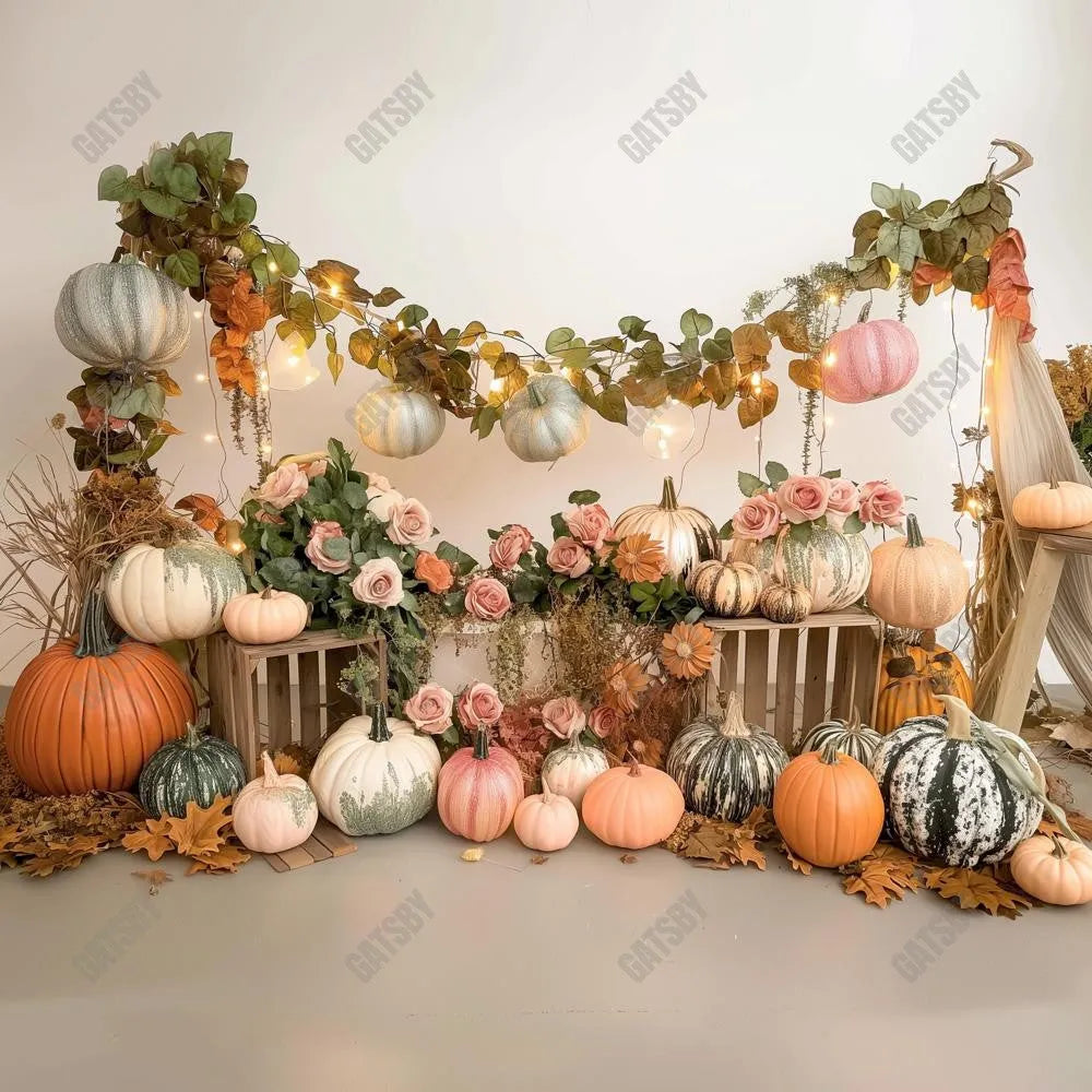 Gatsby Autumn Pumpkin Farm Photography Backdrop Gbsx-00504 - Gatsby Backdrop