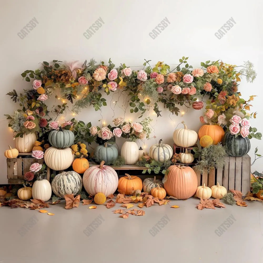 Gatsby Autumn Pumpkin Farm Photography Backdrop Gbsx-00505 - Gatsby Backdrop