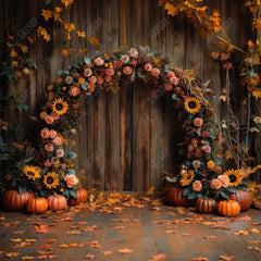 Gatsby Autumn Pumpkin Fine Art Flower Arch Photography Backdrop Gbsx-00814 - Gatsby Backdrop