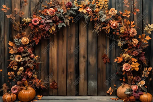 Gatsby Autumn Pumpkin Fine Art Flower Arch Photography Backdrop Gbsx-00815 - Gatsby Backdrop