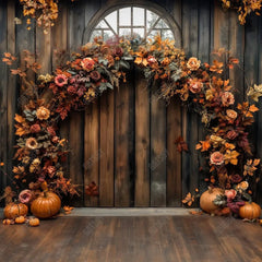 Gatsby Autumn Pumpkin Fine Art Flower Arch Photography Backdrop Gbsx-00815 - Gatsby Backdrop