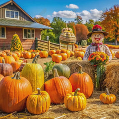 Gatsby Autumn Pumpkin Patch Farm Photography Backdrop Gbsx-00921 - Gatsby Backdrop