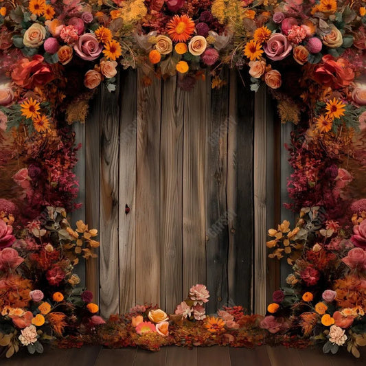 Gatsby Autumn Rustic Harvest Blooms Photography Backdrop Gbsx-00645 - Gatsby Backdrop