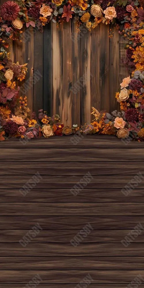 Gatsby Autumn Rustic Harvest Blooms Photography Backdrop Gbsx-00646 - Gatsby Backdrop