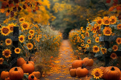 Gatsby Autumn Sunflower Harvest Haven Path Photography Backdrop Gbsx-00757 - Gatsby Backdrop