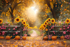 Gatsby Autumn Sunflower Pathway Photography Backdrop Gbsx-00992 - Gatsby Backdrop