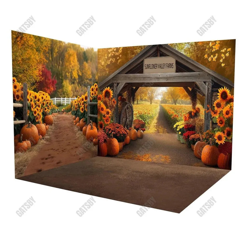 Gatsby Autumn Sunflower Valley Farms Room Set Backdrop Gbsx-00805&Gbsx-00850&Gbsx-99762 - Gatsby Backdrop