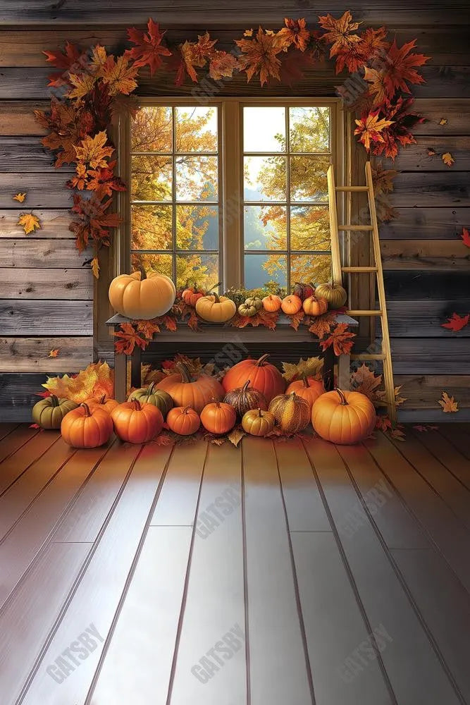 Gatsby Autumn View Window Photography Backdrop Gbsx-00739 - Gatsby Backdrop