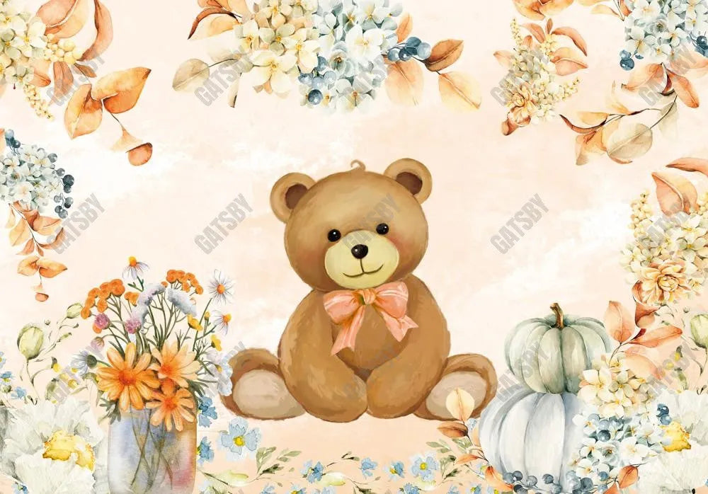 Gatsby Autumn We Can Bearly Wait Photography Backdrop GBSX-00127 - Gatsby Backdrop