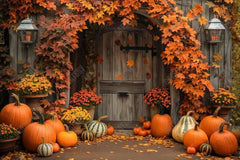 Gatsby Autumn Wooden Arch Door Photography Backdrop Gbsx-00363 - Gatsby Backdrop