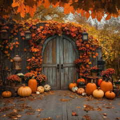 Gatsby Autumn Wooden Arch Door Photography Backdrop Gbsx-00364 - Gatsby Backdrop