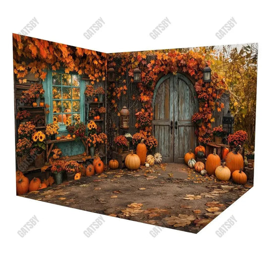 Gatsby Autumn Wooden Arch Door Room Set Backdrop Gbsx-00653&Gbsx-00364&Ym8C-B0507 - Gatsby Backdrop