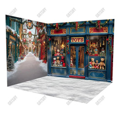 Gatsby Backdrop Christmas Toy Shop Street Room Set GBSX-99705&GBSX-99706&GBSX-99970 - Gatsby Backdrop