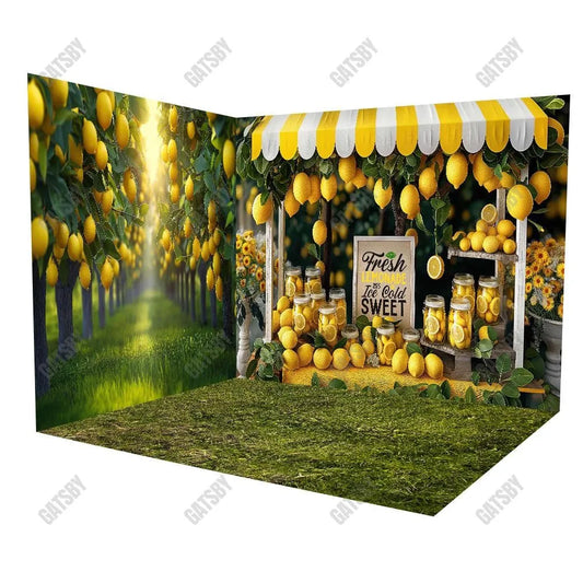 Gatsby Backdrop Lemonade Sweet Stand Room Set YM8T-B0428&YM8T-B0427&GBSX-99784 - Gatsby Backdrop