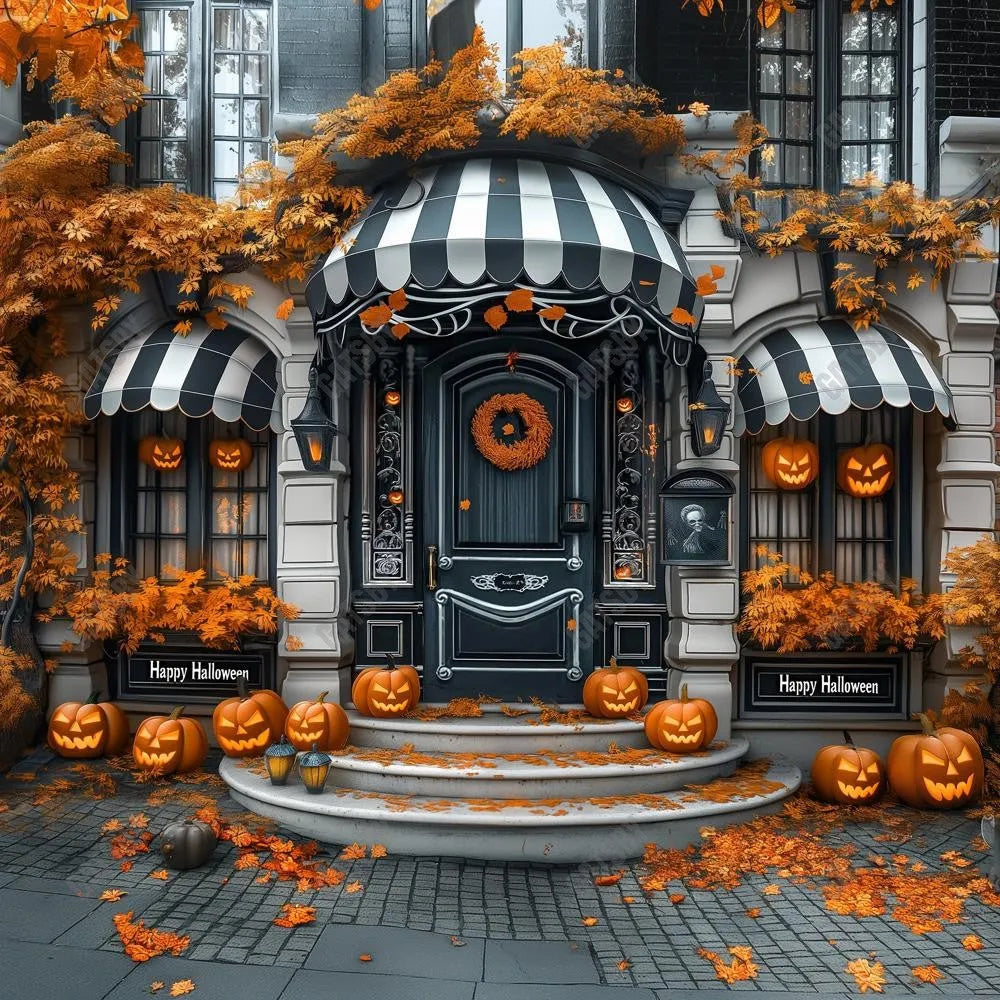 Gatsby Black And White Halloween Door Photography Backdrop Gbsx-00909 - Gatsby Backdrop