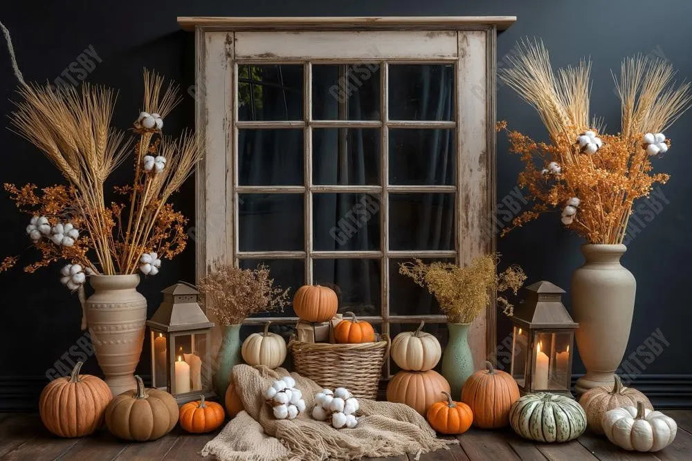 Gatsby Boho Autumn Window Photography Backdrop GBSX-00123 - Gatsby Backdrop