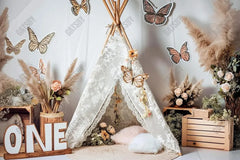 Gatsby Boho Butterflies Birthday Photography Backdrop Gbsx-00798 - Gatsby Backdrop