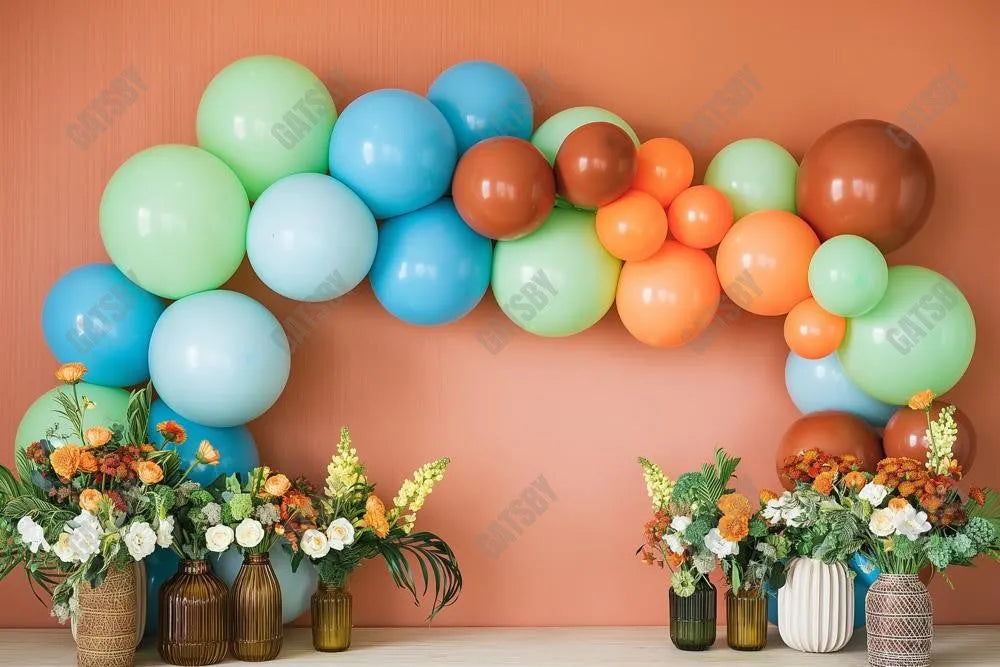 Gatsby Boho Earth Rainbow Arch Photography Backdrop Gbsx-00442 - Gatsby Backdrop