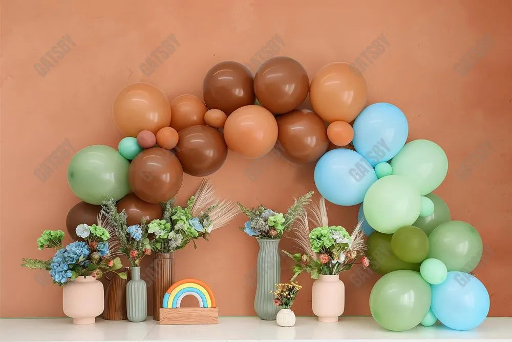 Gatsby Boho Earth Rainbow Arch Photography Backdrop Gbsx-00443 - Gatsby Backdrop