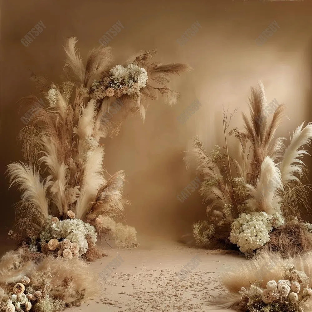 Gatsby Boho Floral Arch Photography Backdrop GBSX-00057 - Gatsby Backdrop