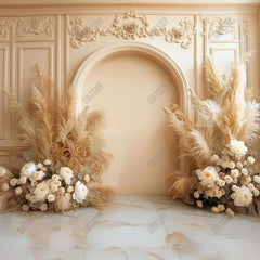 Gatsby Boho Floral Arch Photography Backdrop GBSX-00058 - Gatsby Backdrop