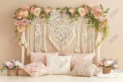 Gatsby Boho Macrame Floral Wall Photography Backdrop Gbsx-00438 - Gatsby Backdrop