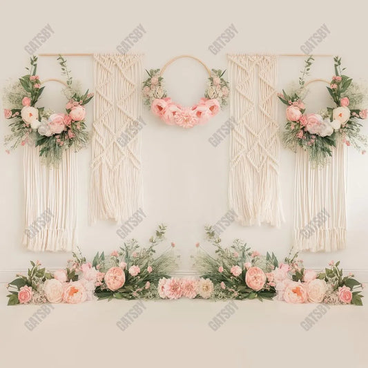 Gatsby Boho Macrame Floral Wall Photography Backdrop Gbsx-00447 - Gatsby Backdrop