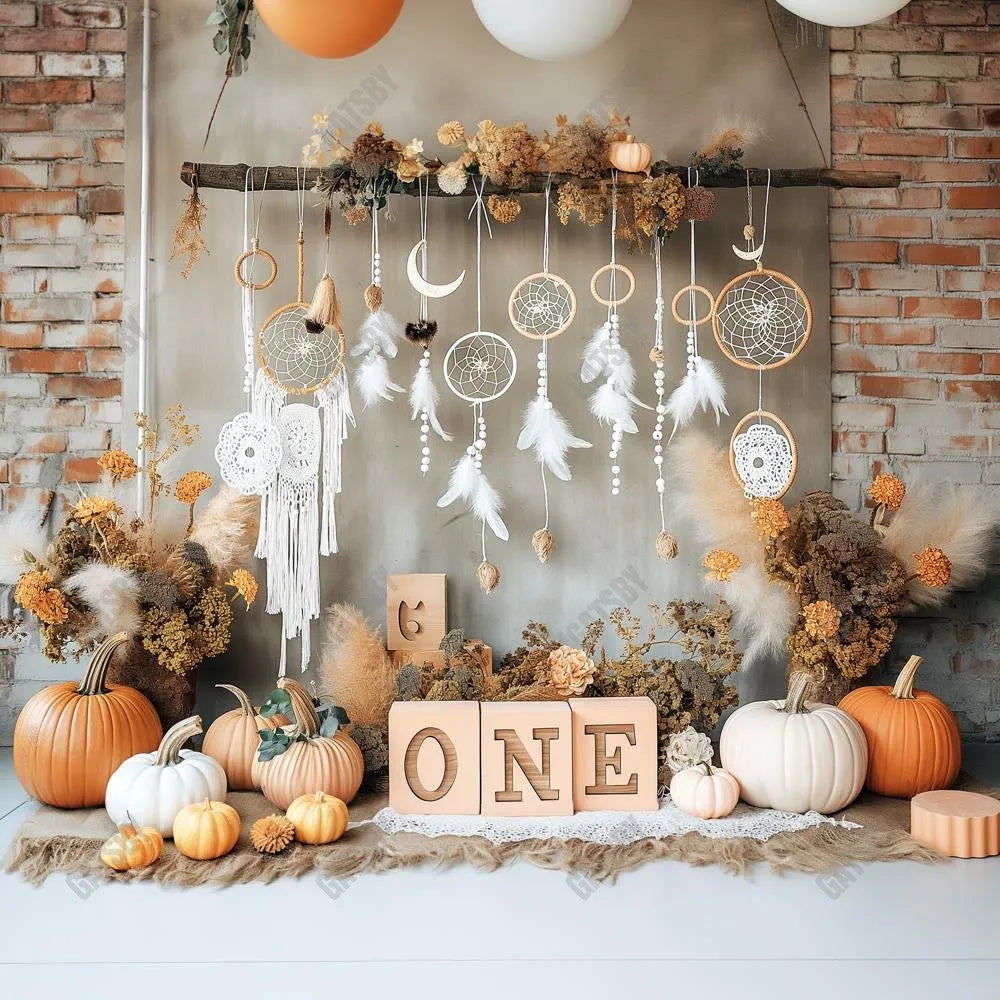 Gatsby Boho Pumpkin Dreams Photography Backdrop Gbsx-00431 - Gatsby Backdrop