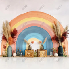 Gatsby Boho Rainbow Garden Photography Backdrop Gbsx-00439 - Gatsby Backdrop