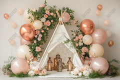 Gatsby Boho Rose Gold Teepee Photography Backdrop Gbsx-00440 - Gatsby Backdrop