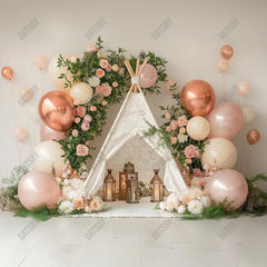 Gatsby Boho Rose Gold Teepee Photography Backdrop Gbsx-00440 - Gatsby Backdrop