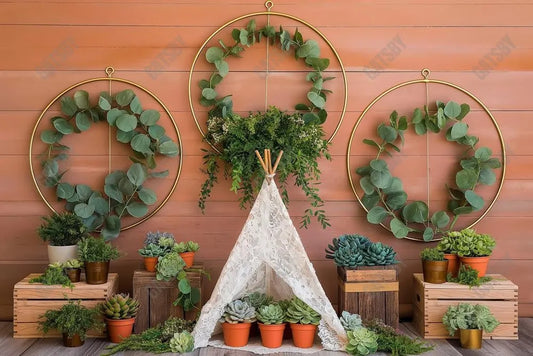 Gatsby Boho Succulents Dreams Photography Backdrop Gbsx-00444 - Gatsby Backdrop