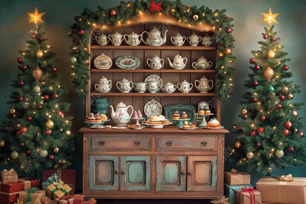 Gatsby Cabinet Of Christmas Delights Photography Backdrop Gbsx-00206 - Gatsby Backdrop