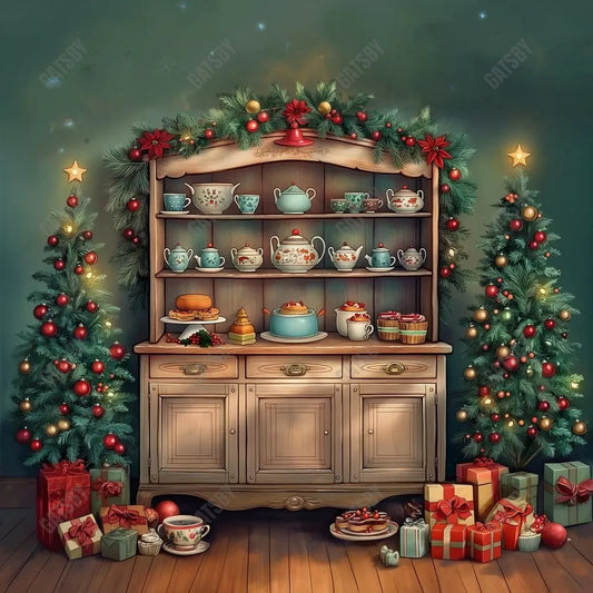 Gatsby Cabinet Of Christmas Delights Photography Backdrop Gbsx-00327 - Gatsby Backdrop